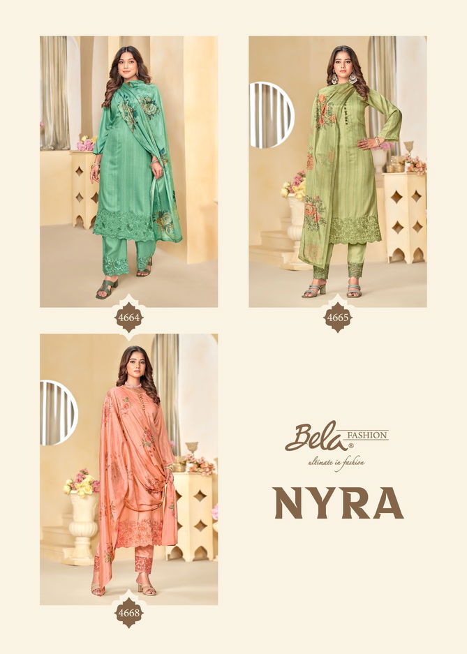 Nyra By Bela Silk Digital Printed Salwar Kameez Wholesale Shop in Surat